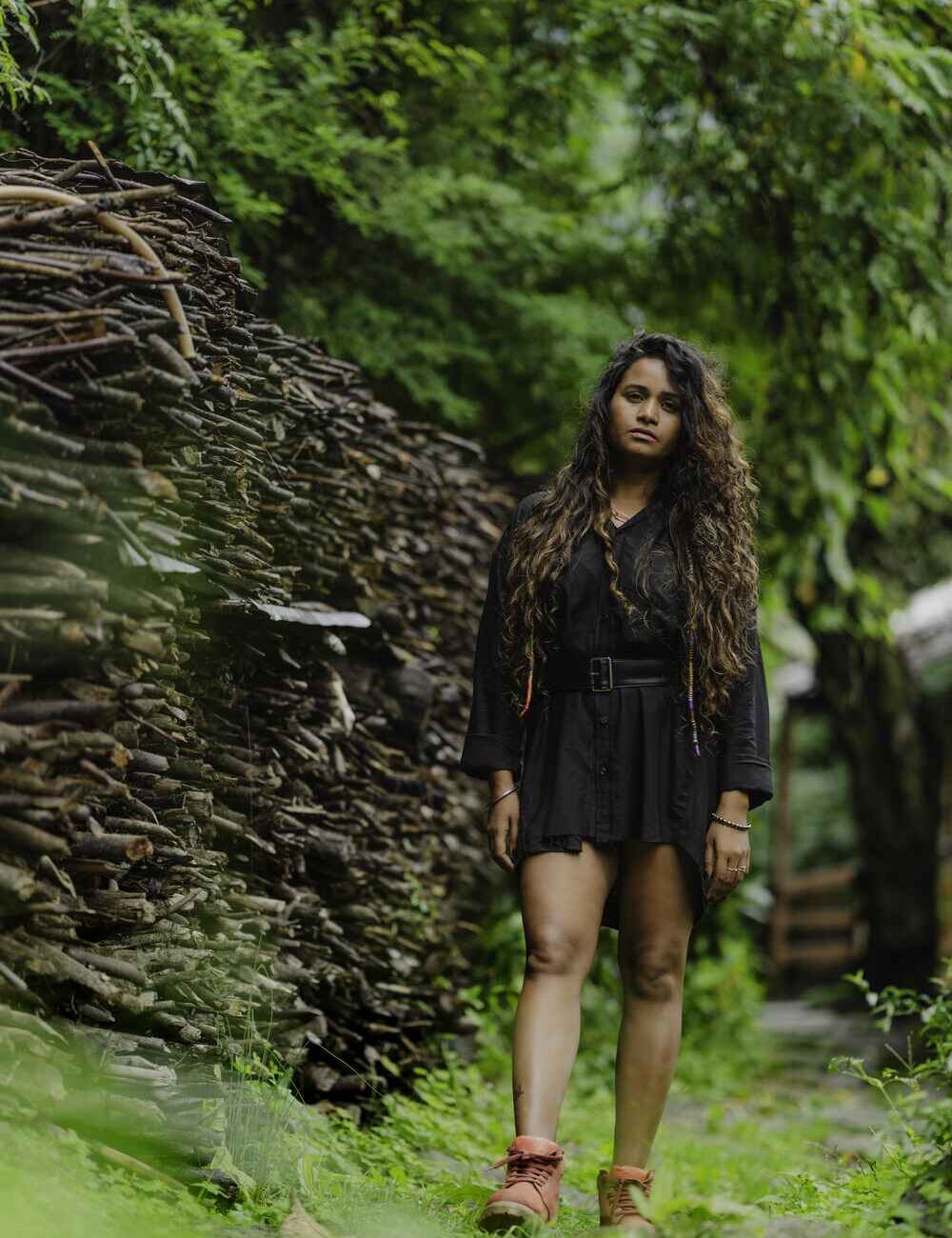 Black Linen Cotton Shirt Dress - Image 4