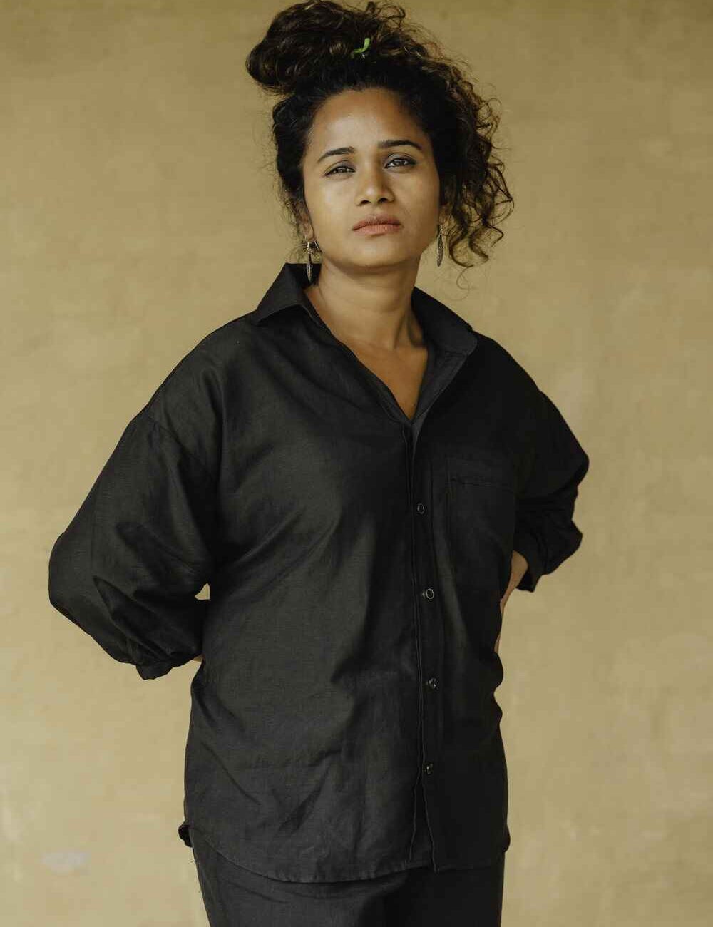Black Linen Cotton Coord Set - Image 5