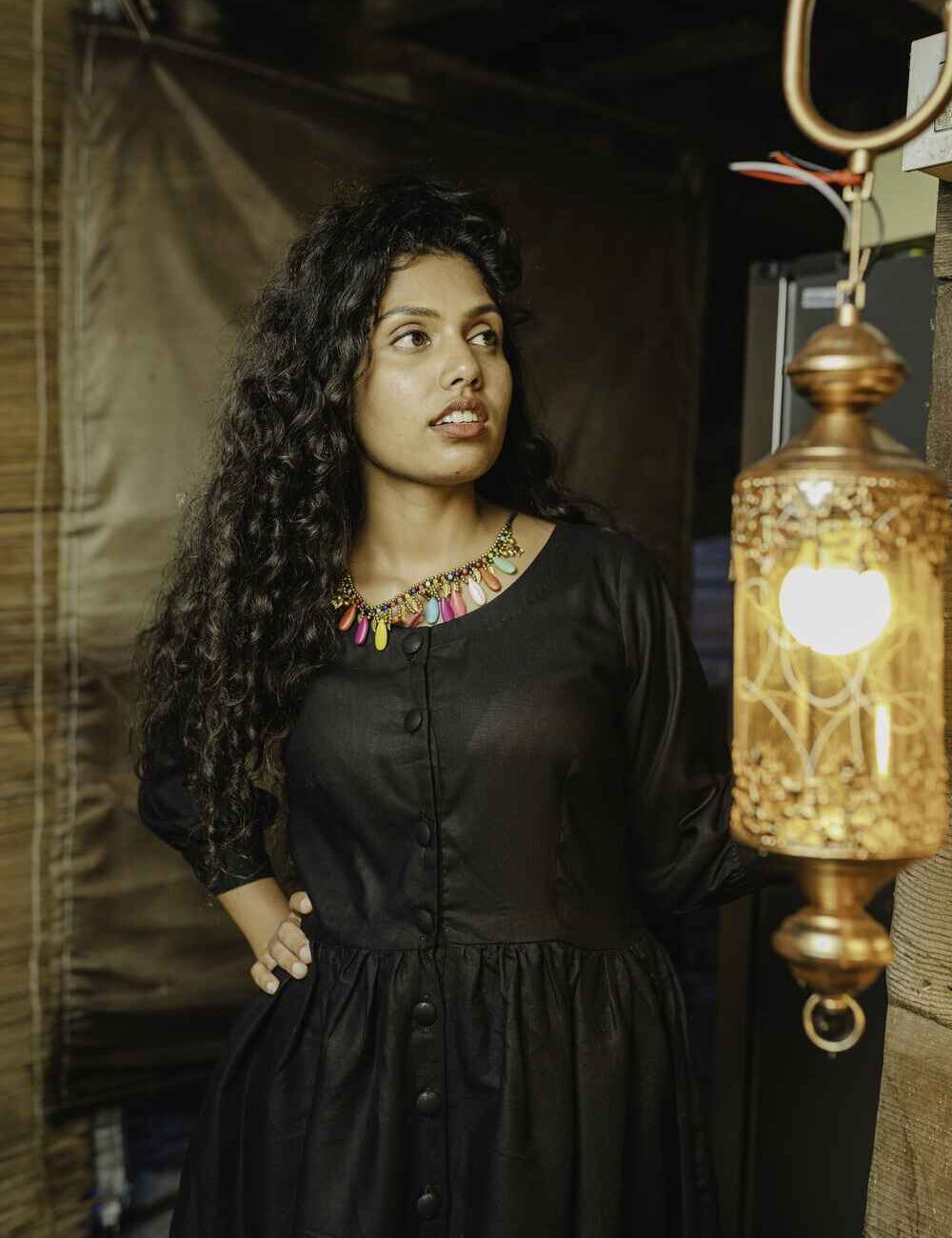 Comfy Black Linen-Cotton Dress - Image 2