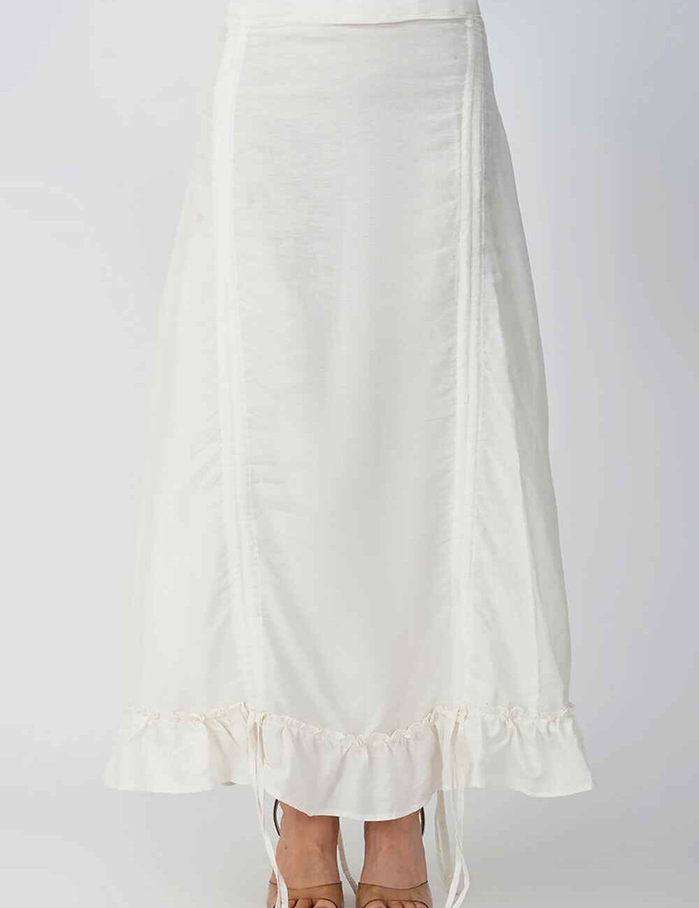Off-White Cotton-Linen Multi-Style Skirt - Image 3