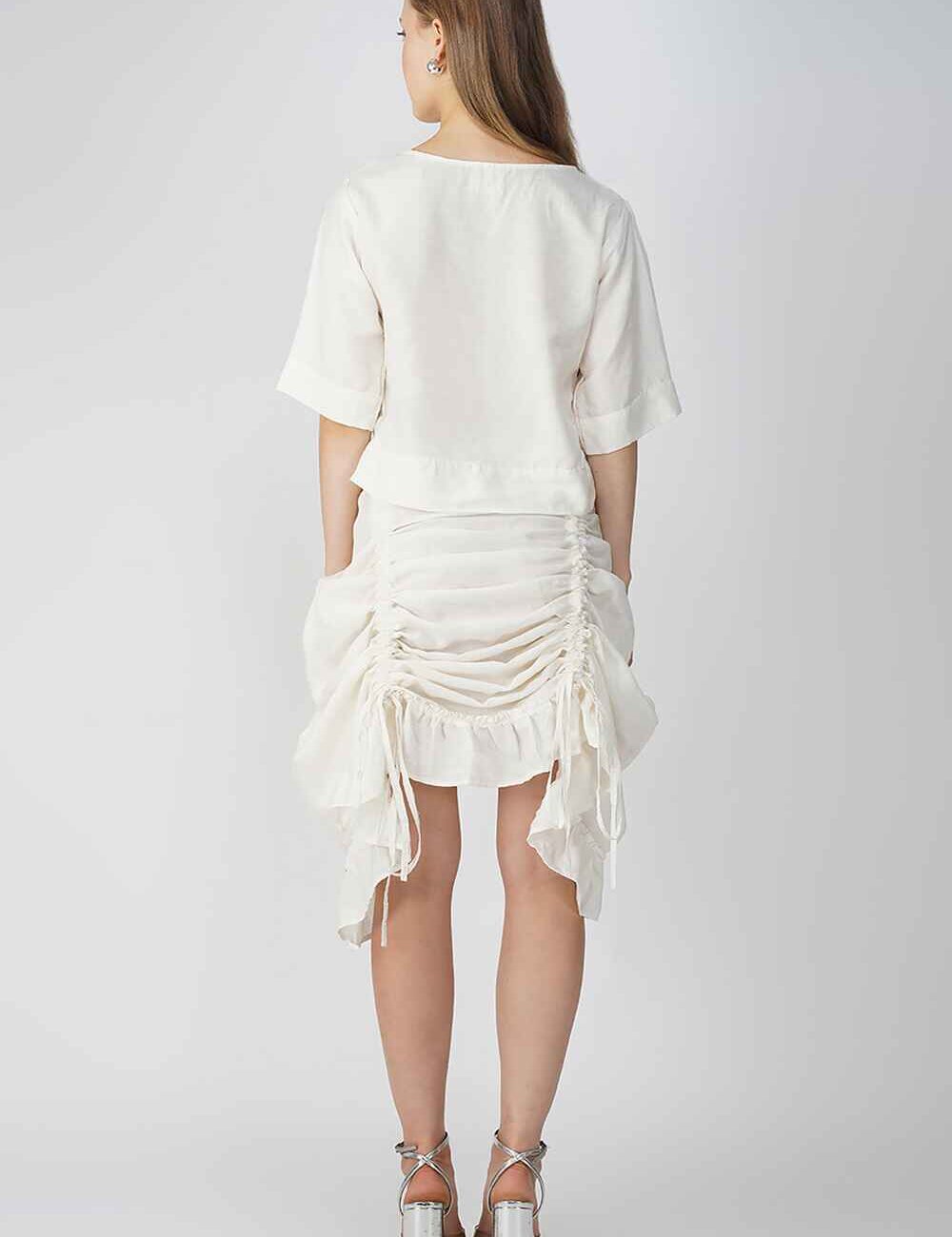 Off-White Cotton-Linen Multi-Style Skirt - Image 7