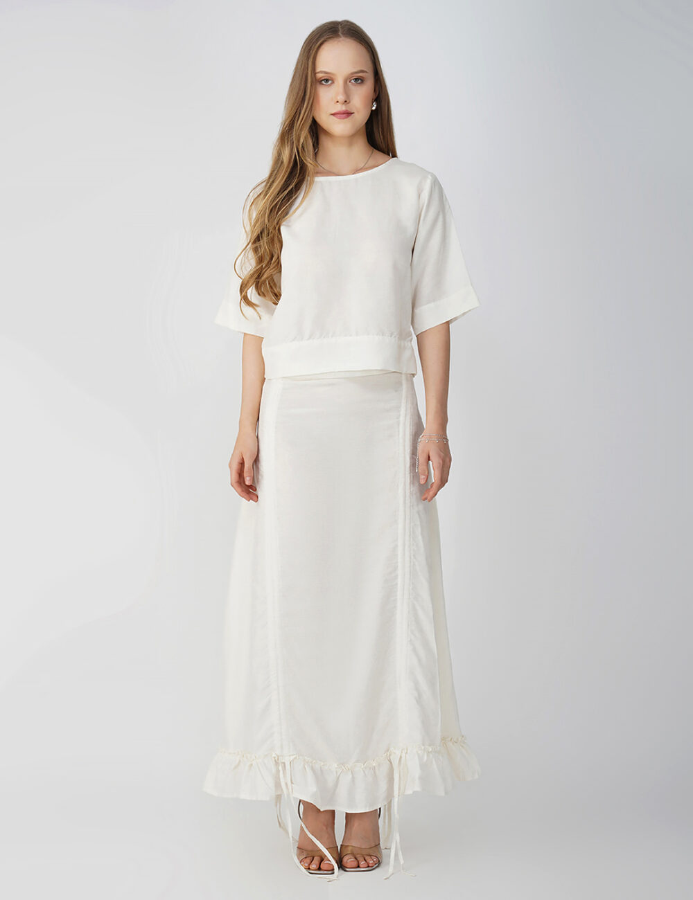 Off-White Cotton Linen Boxy Top - Image 3